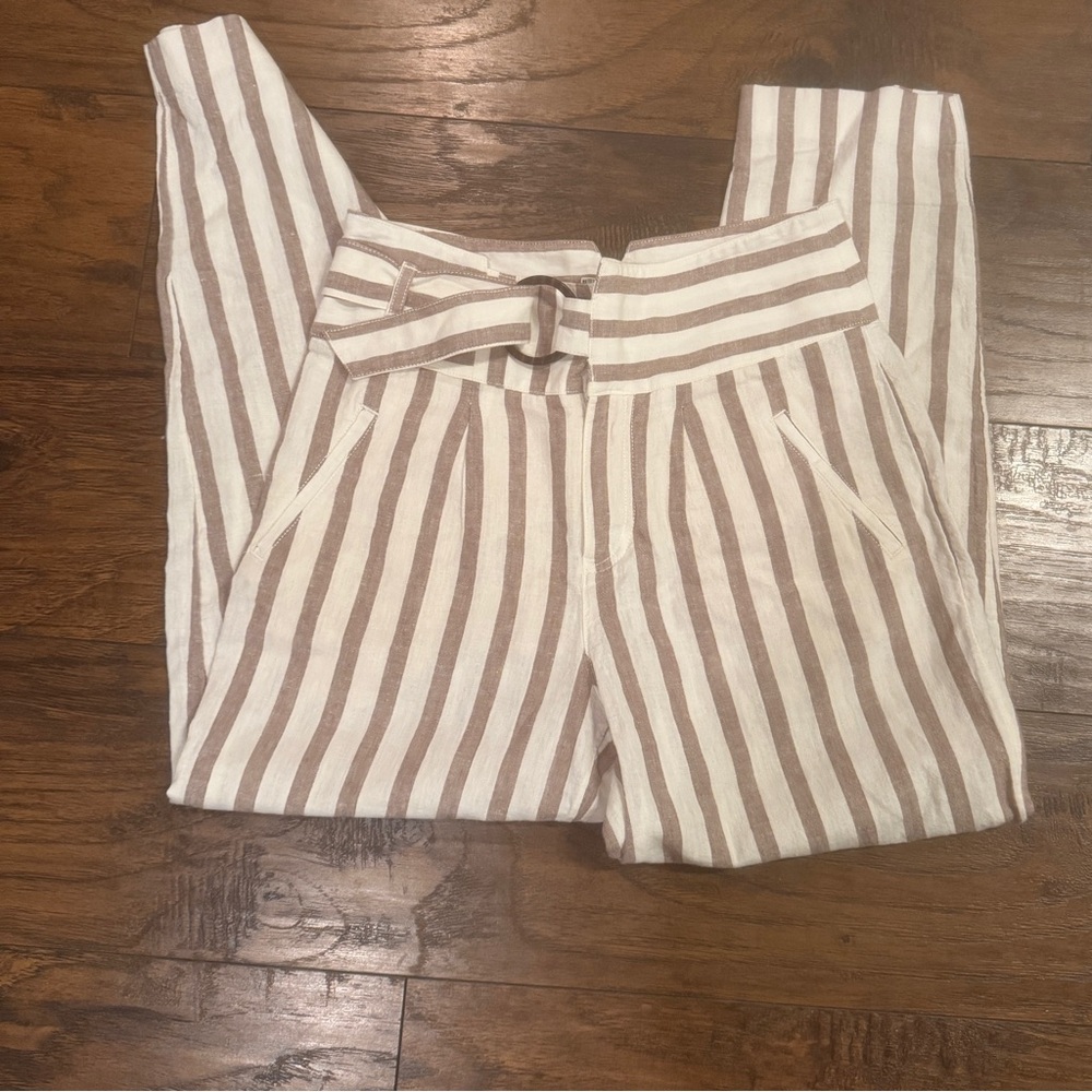 Anthropologie Oasis Striped Linen Blend Pants women’s size 2